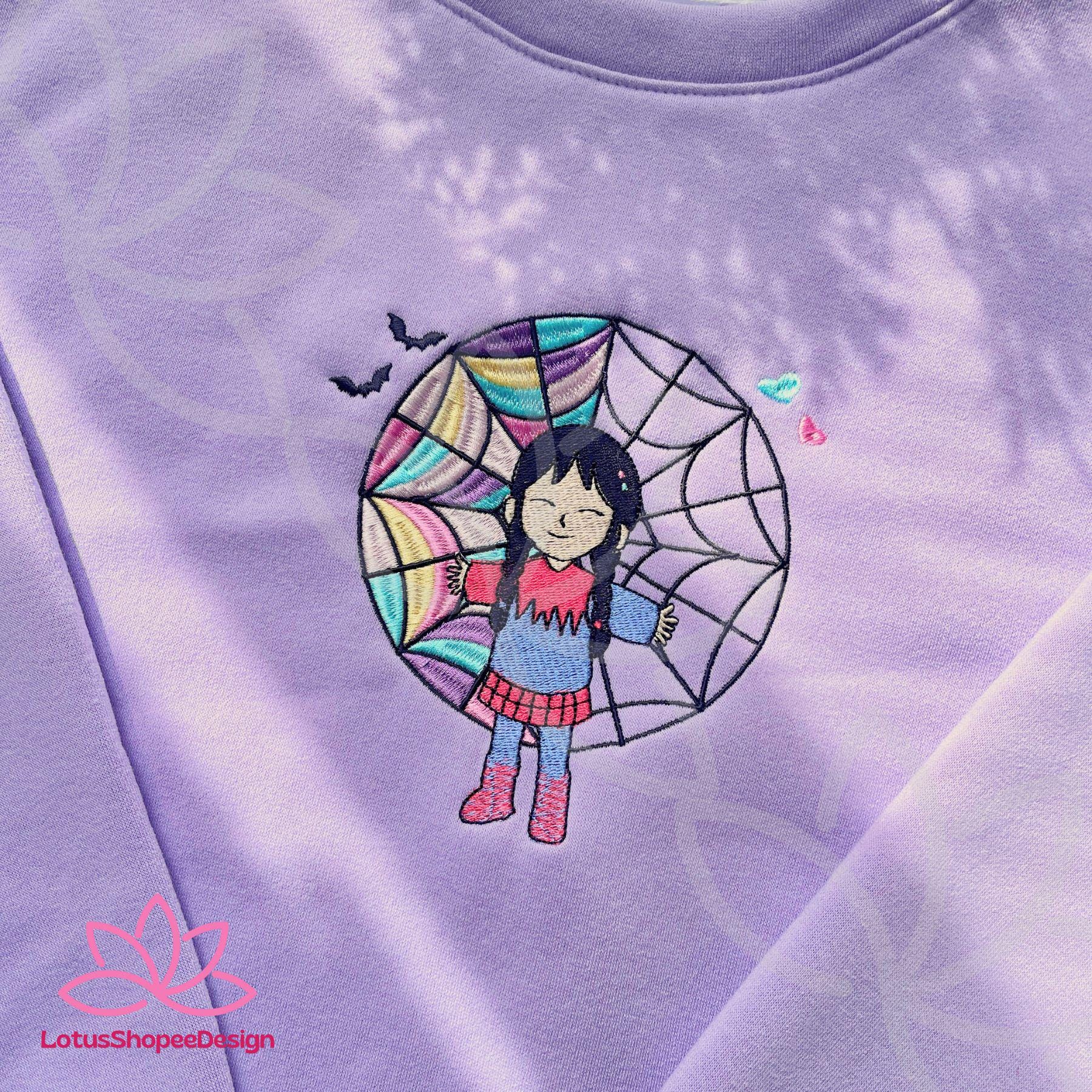 Cute Wedsday Swapped Halloween Embroidered Sweatshirt Characters Cute Wedsday Swapped Halloween Embroidered Sweatshirt Characters