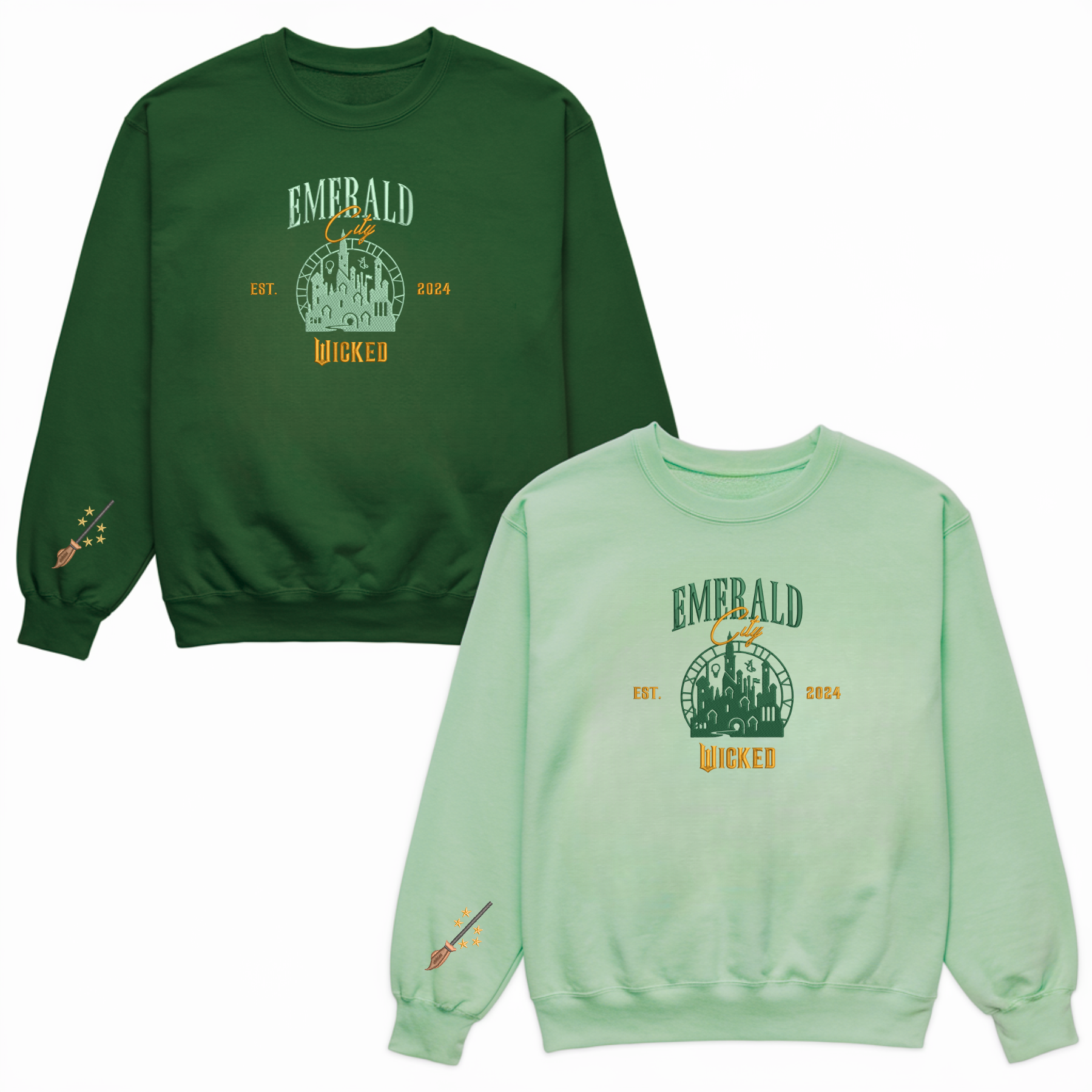 Wicked Wizard of Oz Emerald City Oz Embroidered Sweatshirt