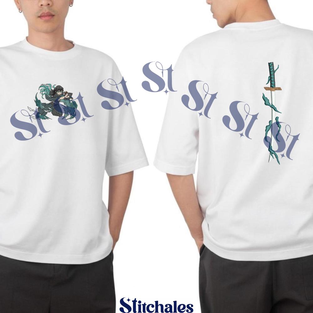 Embroidered Muichiro Tokito Sweatshirt Mist Breathing - Scattering Splash Design Embroidered Muichiro Tokito Sweatshirt Mist Breathing - Scattering Splash Design
