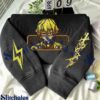 Embroidered Demon Slayer Zip Hoodie: Tanjiro – Sun Breathing Color Block Kimetsu No Yaiba Bomber For Him