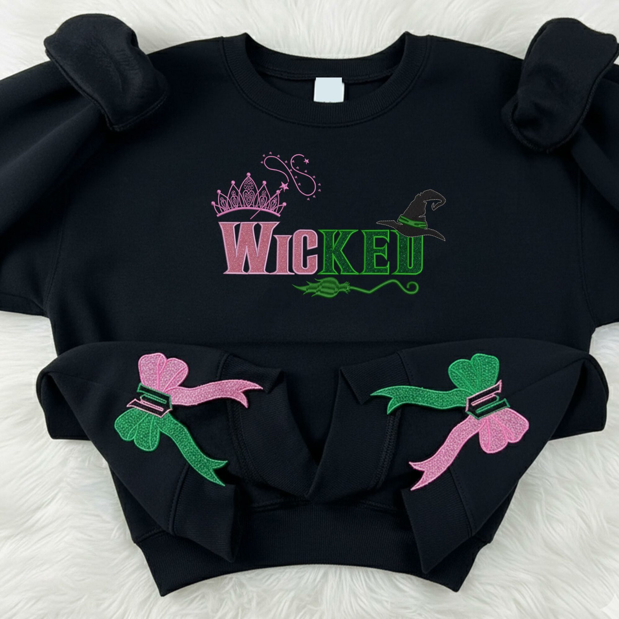 Wicked Glitter Embroidered Sweatshirt: Defying Gravity Hoodie Christmas Gifts For Her