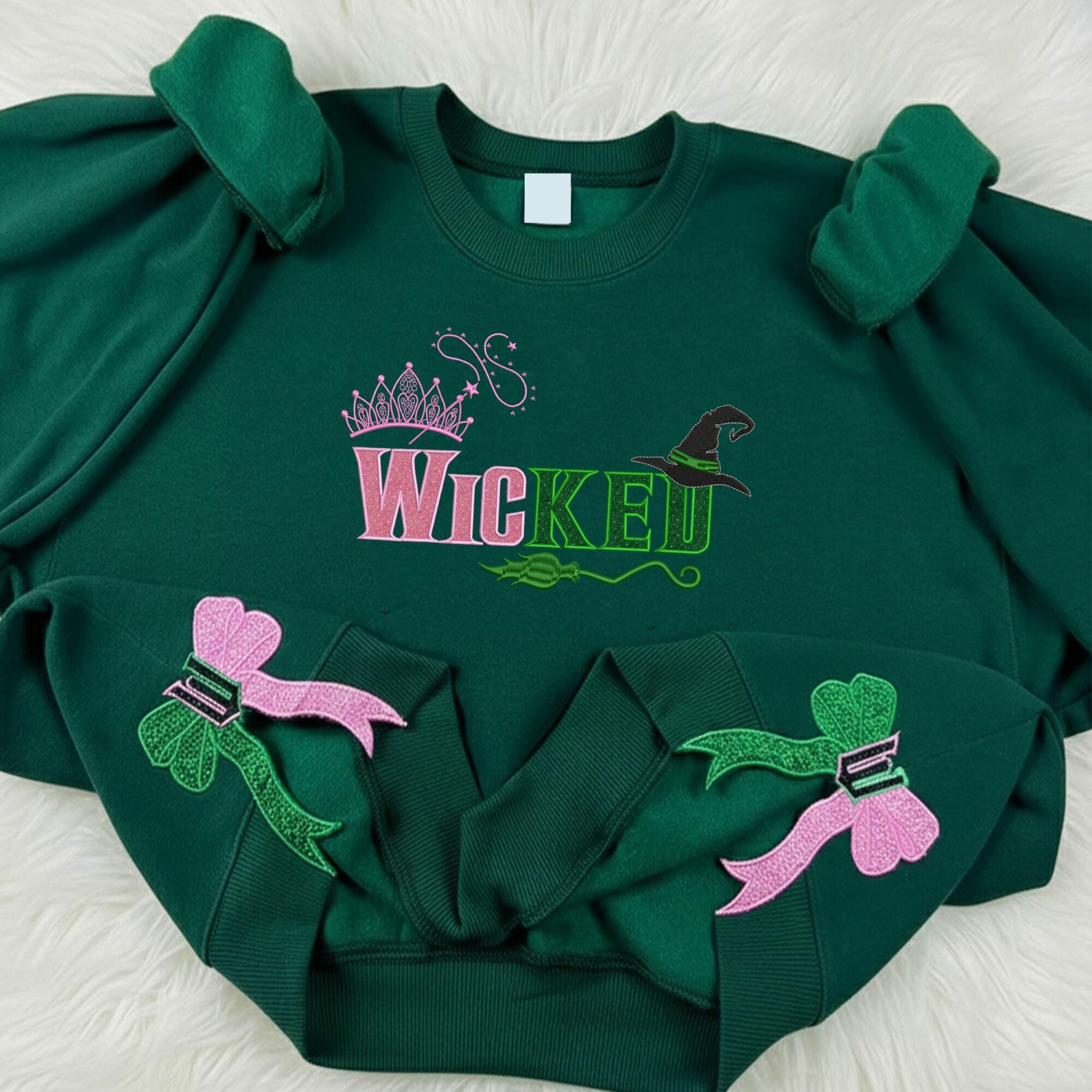 Wicked Glitter Embroidered Sweatshirt: Defying Gravity Hoodie Christmas Gifts For Her