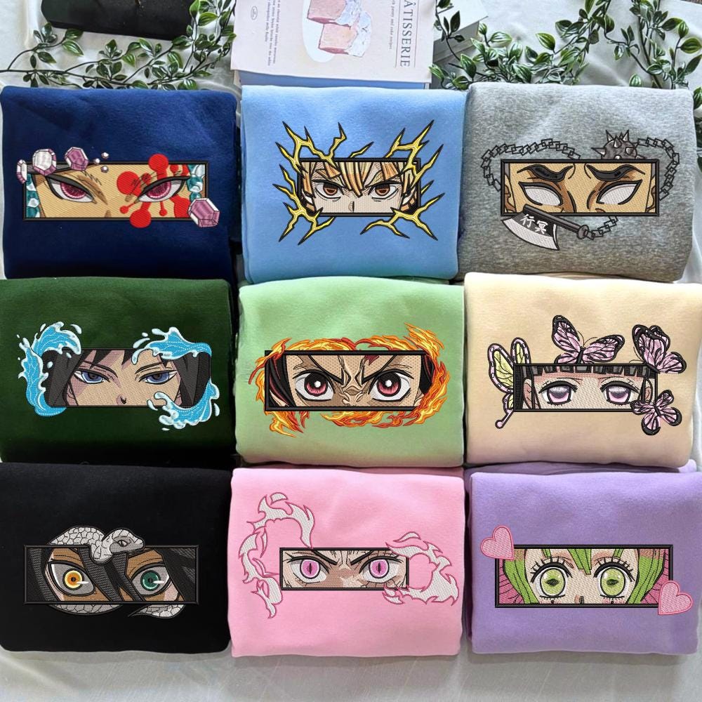 Embroidered Anime Sweatshirt, Hashira - Demon Killer Corps Shirt, Demon Killer Sweater, Breathing Skill-Inspired Hoodie, Gifts for KnY Lover