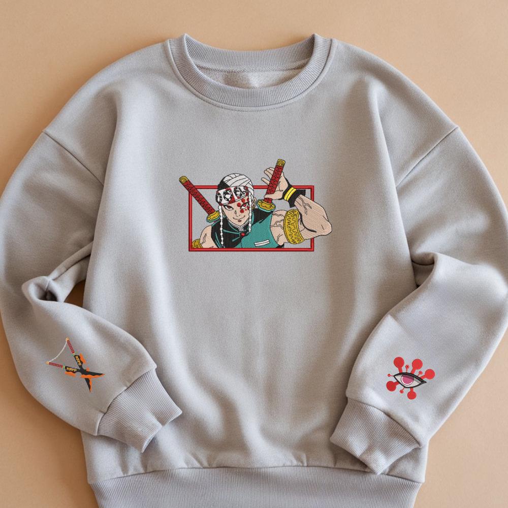 Embroidered Anime Sweatshirt Demon Killer Sweater Sound Breathing Hoodie String Performance Design Perfect Gifts For Lovers