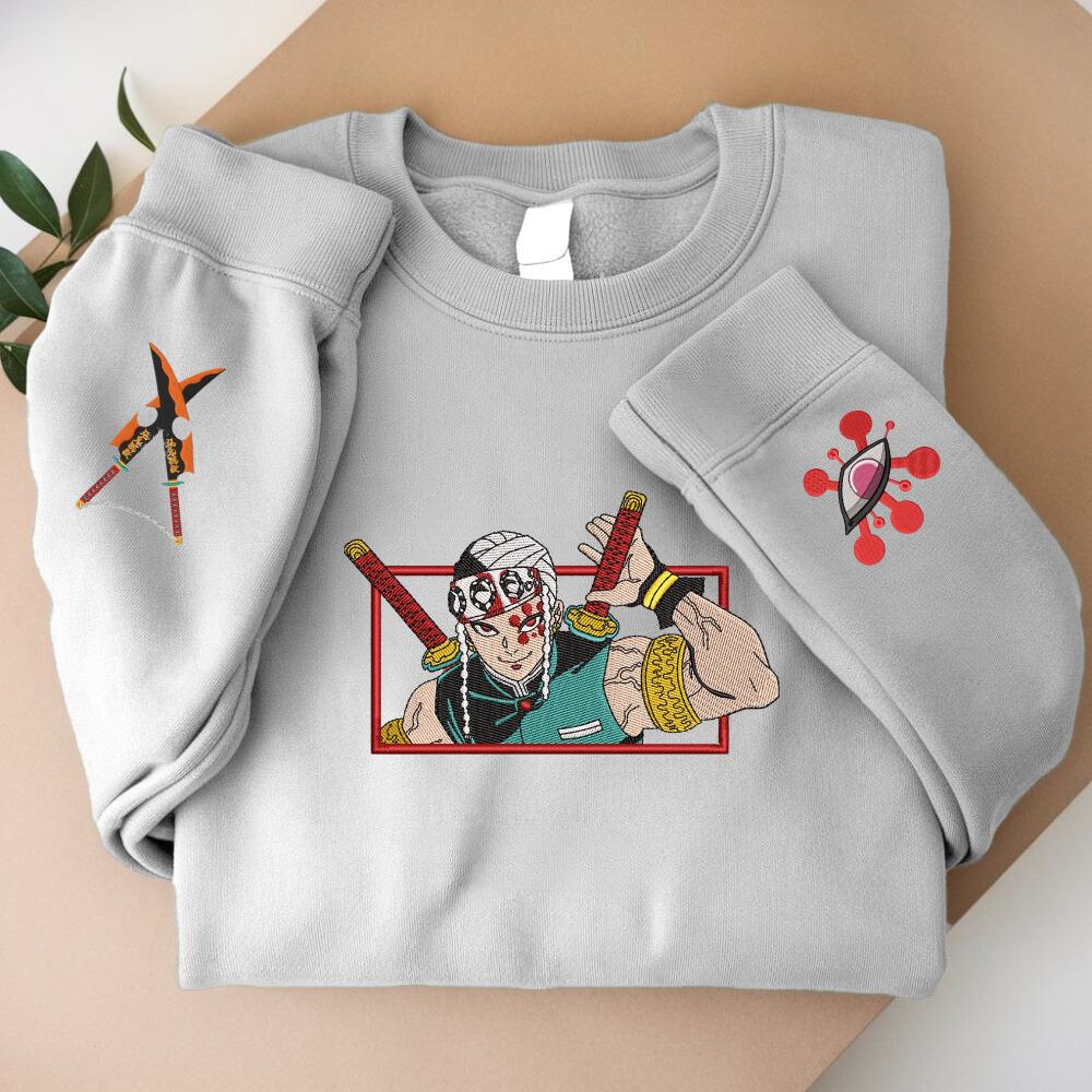 Embroidered Anime Sweatshirt Demon Killer Sweater Sound Breathing Hoodie String Performance Design Perfect Gifts For Lovers