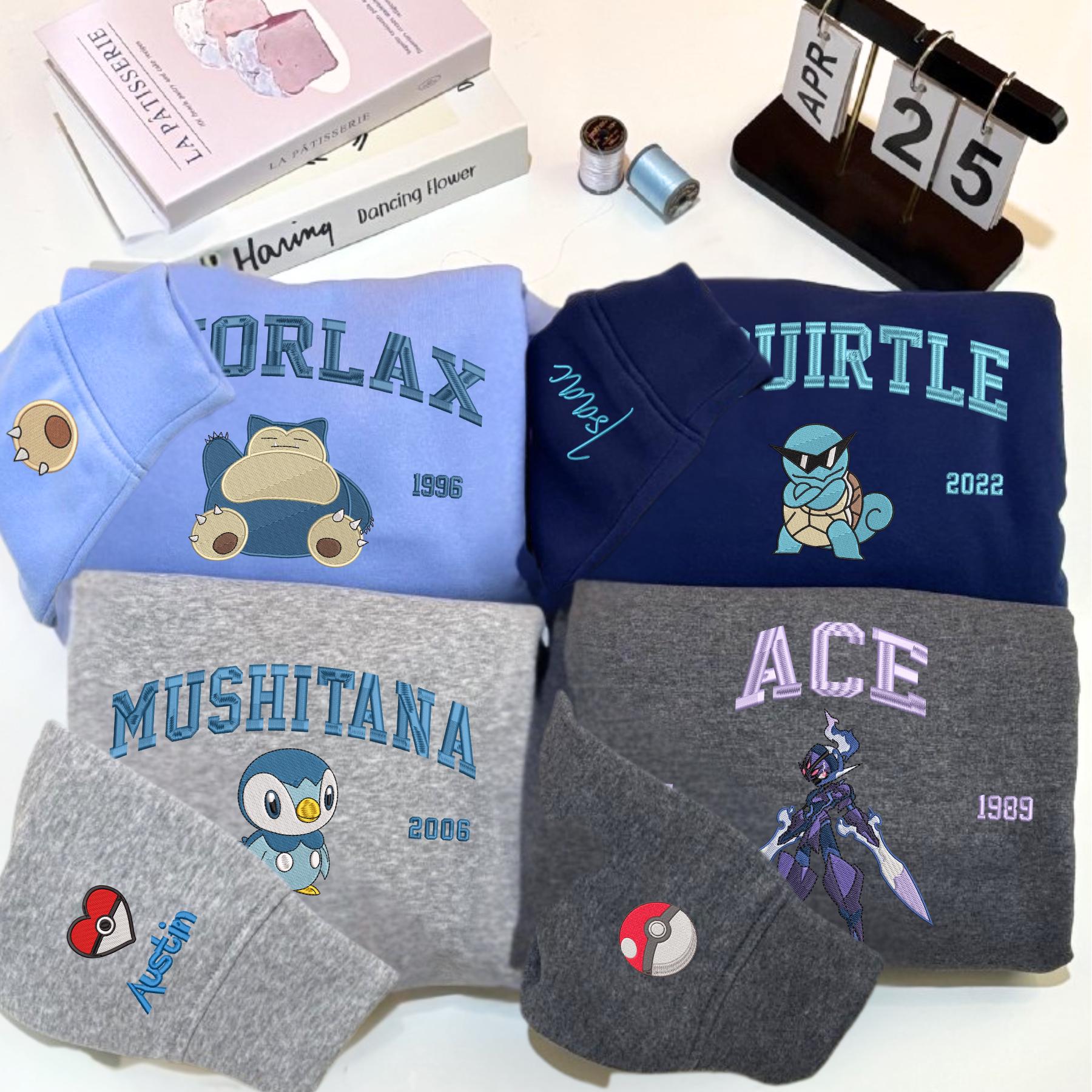 Custom PKM Embroidered Sweatshirt Persionalized Name And Year Shirt On Sleeves Embroidery Anime University Fan Gift