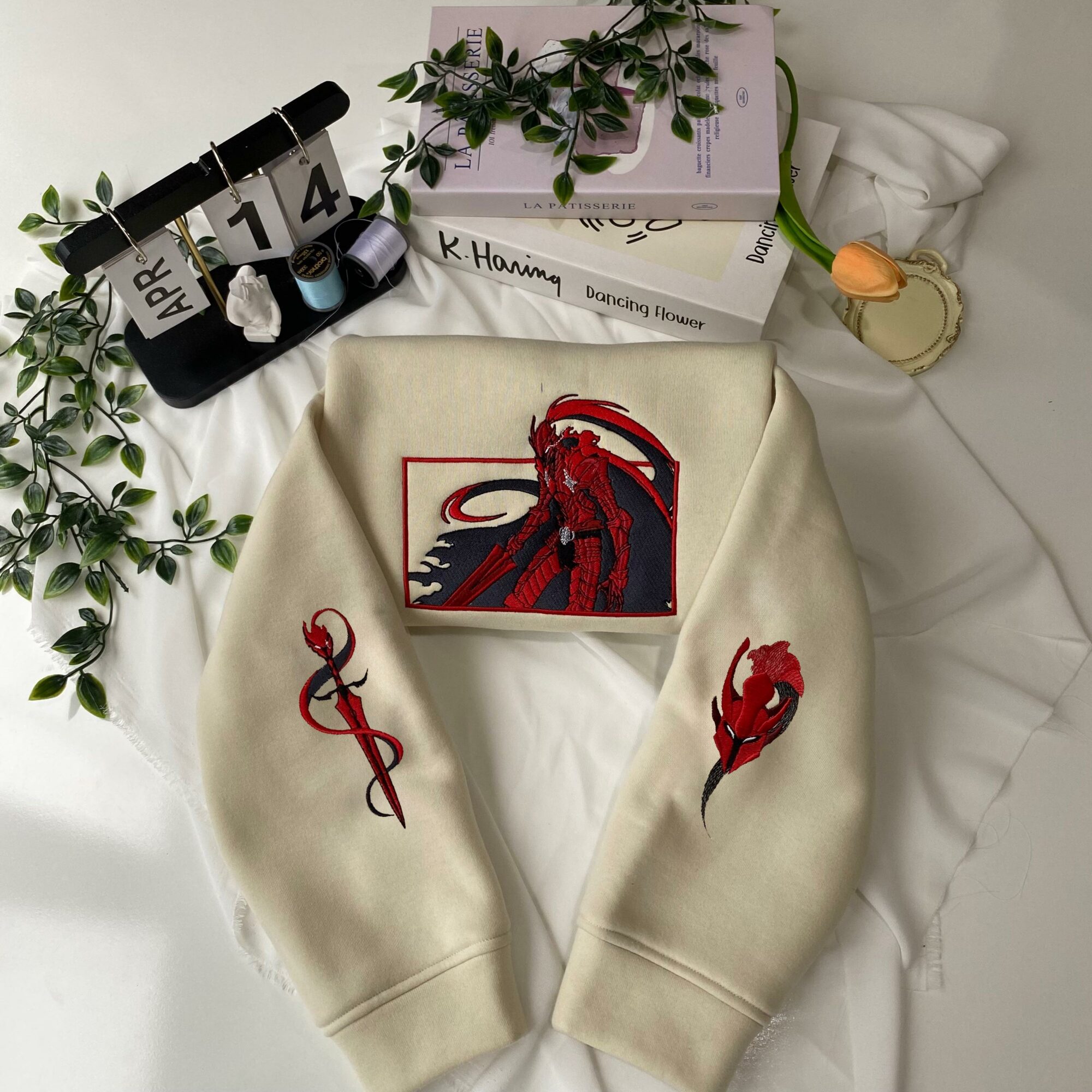 Embroidered Anime Sweatshirt, I Alone Level Up-Inspired Design, Monarch of Shadows Sweater, Double Dungeon Shirt, Gifts for Anime Lovers