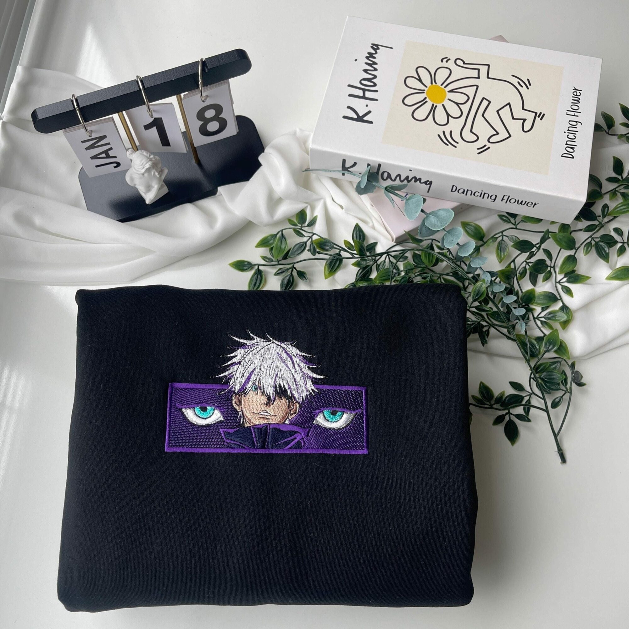Embroidered Anime Sweatshirt: Cursed Technique Manga Design, Gifts for JJK Lovers