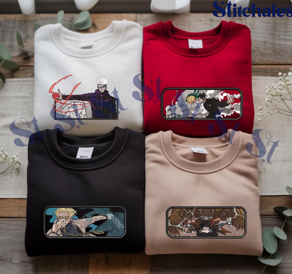 Embroidered Anime Sweatshirt: Sorcery Battle – Curse Technique Hoodie Gifts For JJK Lovers