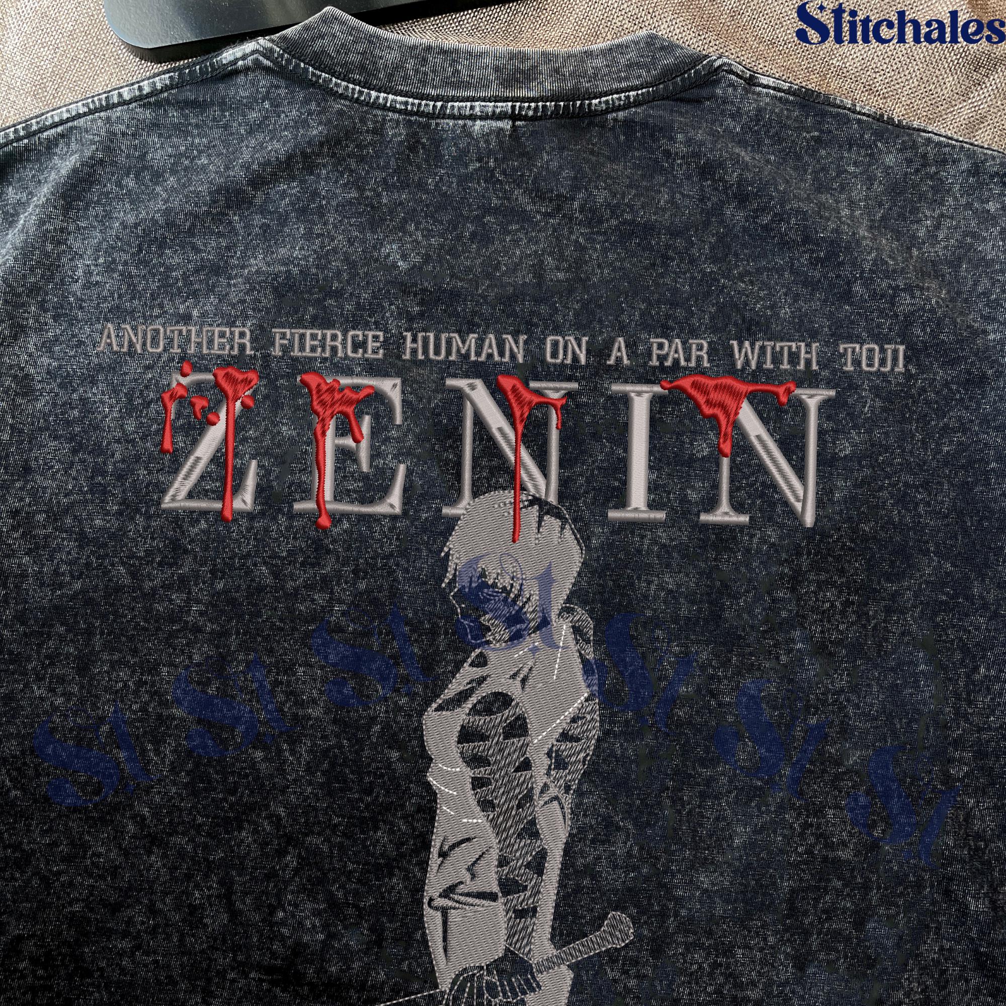 Embroidered Anime Washed Shirt: Heavenly Restriction Tshirt Sorcery Battle Design