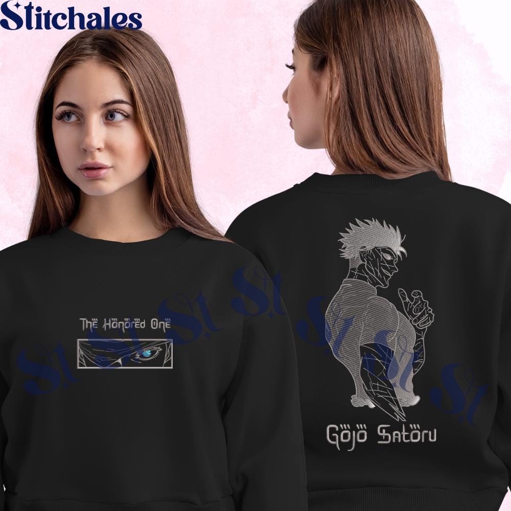 Embroidered Anime Sweatshirt: Limitless Cursed Technique – Six Eyes Hoodie Gifts For JJK Lovers