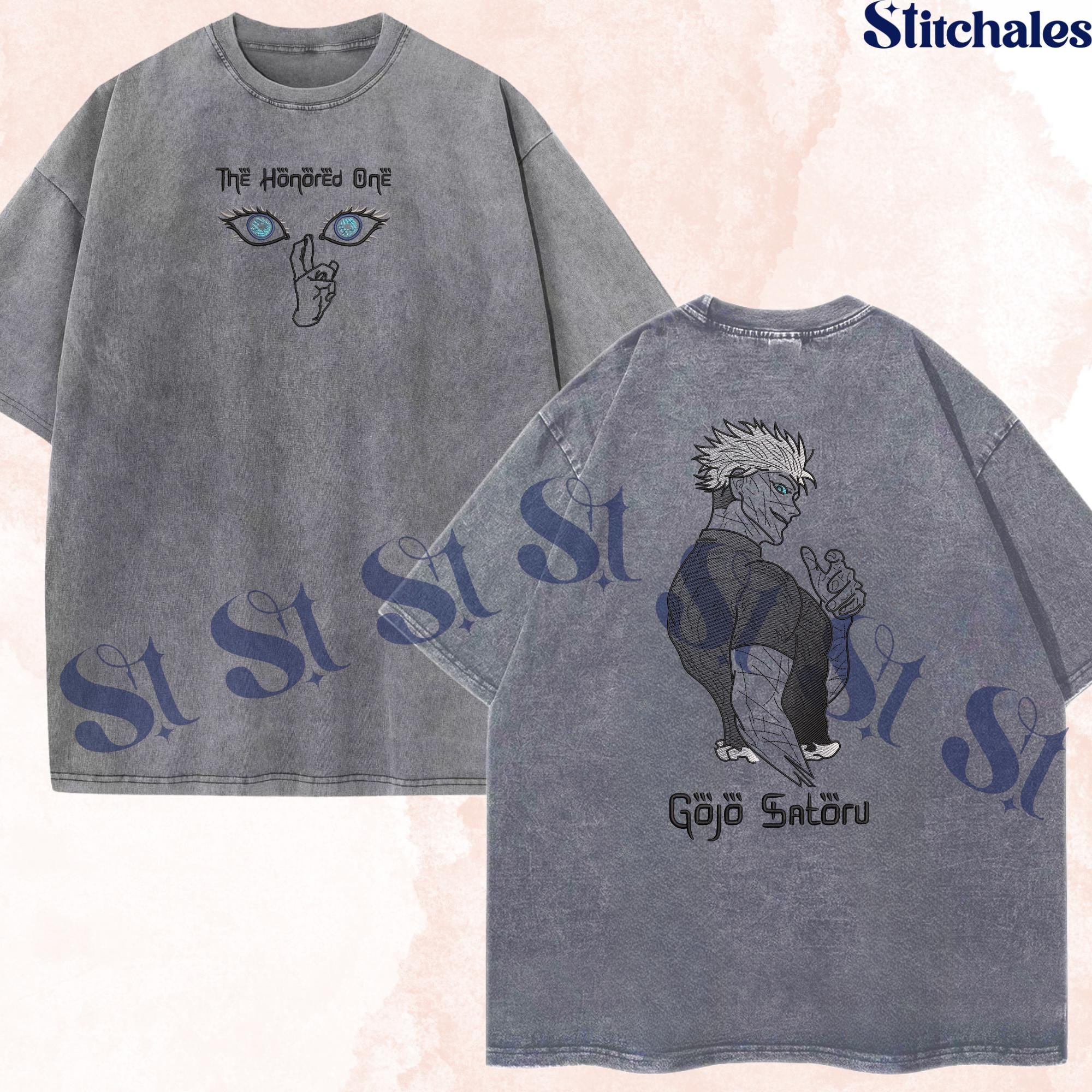 Embroidered Anime Shirt: Sorcery Battle Limitless Cursed Technique Design Gifts For JJK Lovers Embroidered Anime Shirt: Sorcery Battle Limitless Cursed Technique Design Gifts For JJK Lovers