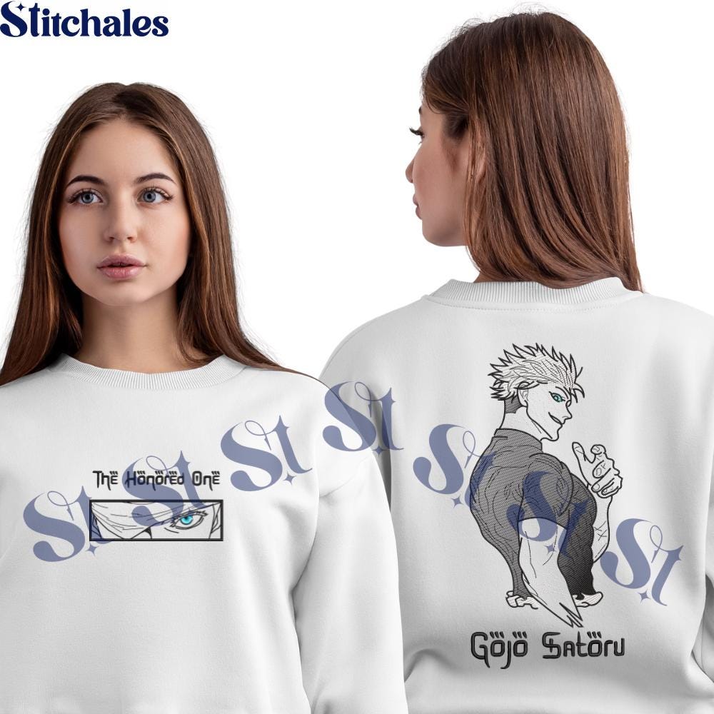 Embroidered Anime Sweatshirt: Limitless Cursed Technique – Six Eyes Hoodie Gifts For JJK Lovers