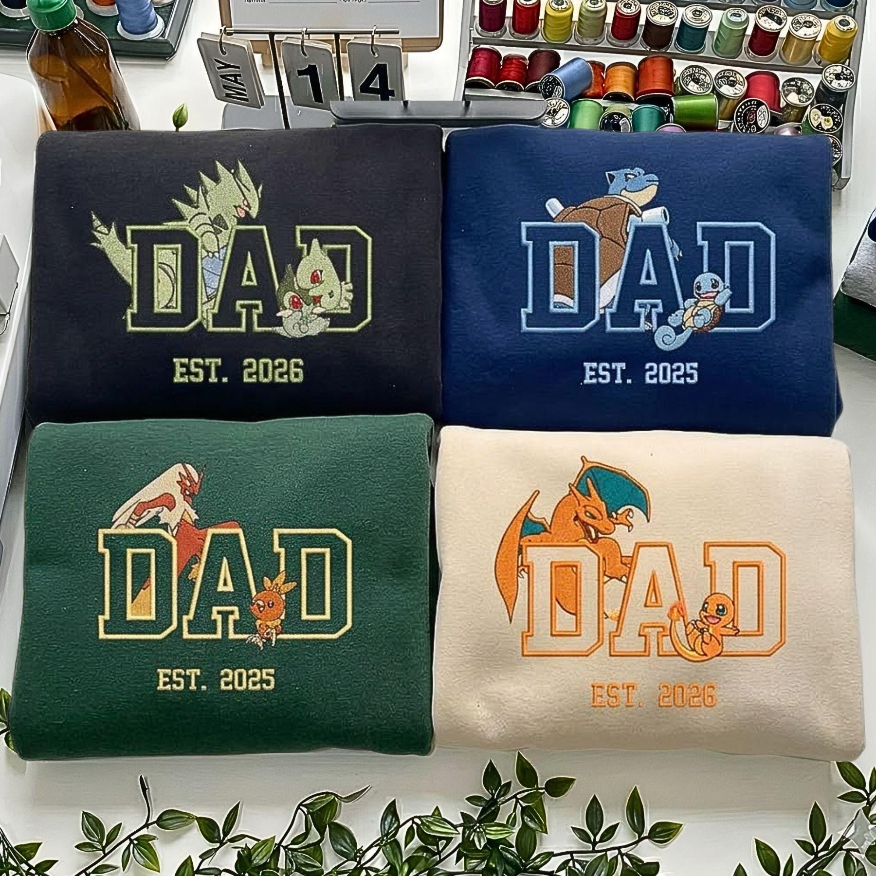 PokaDad Custom Embroidered Shirt Persionalized Anime Characters Sweatshirt Father’s Day Gift Birthday For Dad Pocket Beast