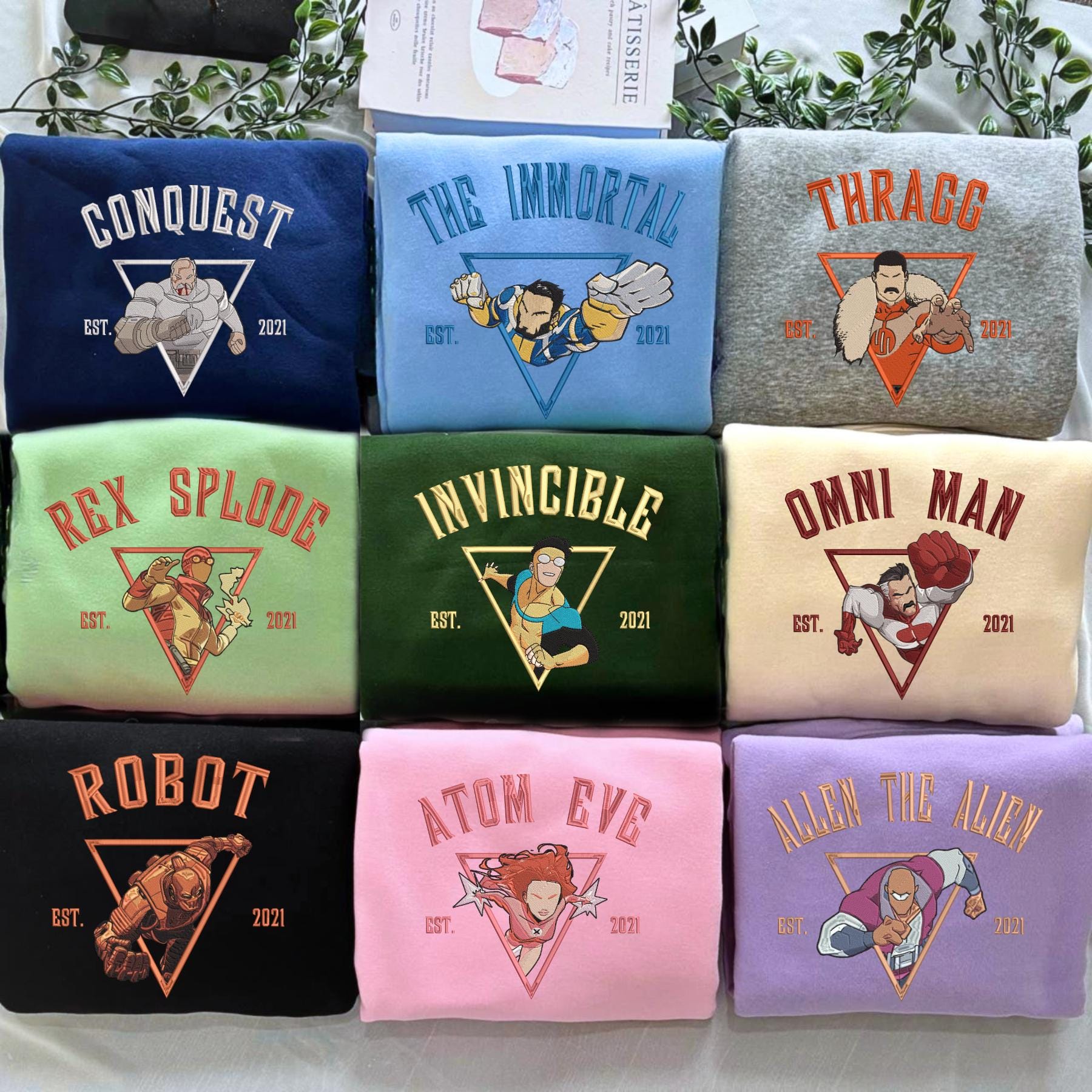 Invincble Characters Comic Embroidered Sweatshirt Studio Hero Movie Shirt University Fan Gift Universe Cartoon Tee