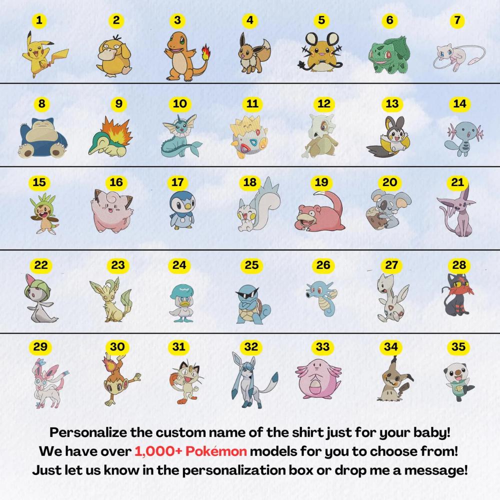 Embroidered Custom PKM Washed Hat Name Baseball Cap Personalized Gift For Anime Fan Pocket Beast