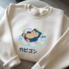 Embroidery Snorlax Poke Sweatshirt Sleeping PKM Moon On The Cloud Anime Embroidered Gift For Fan
