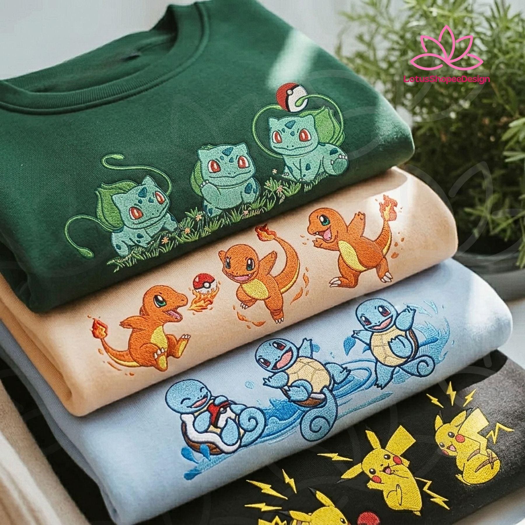 Custom PKM Cute Sweatshirt Embroidered Anime Pokaball Feature Art Pocket Beast Shirt Fan Gift For Custom PKM Cute Sweatshirt Embroidered Anime Pokaball Feature Art Pocket Beast Shirt Fan Gift For
