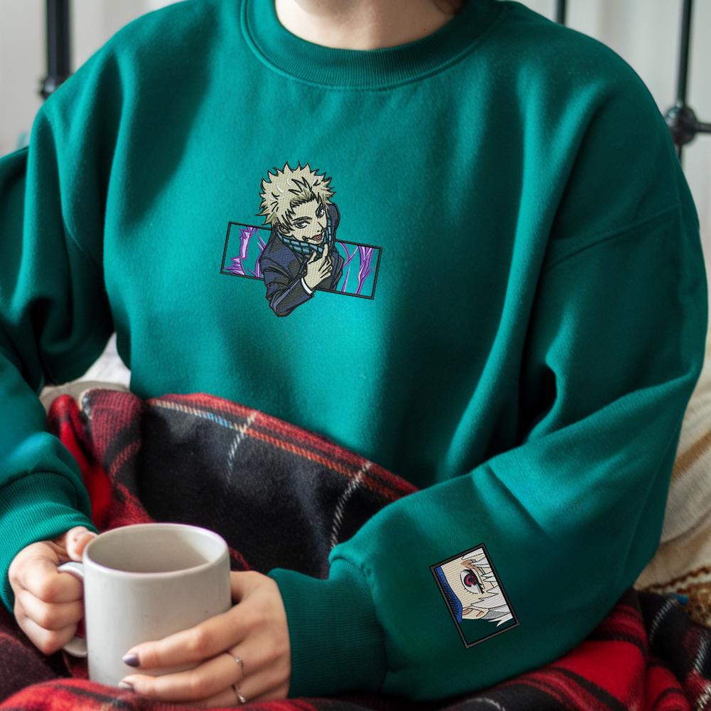 Embroidered Anime Sweatshirt: Cursed Speech Technique Design Gifts For JJK Lovers Embroidered Anime Sweatshirt: Cursed Speech Technique Design Gifts For JJK Lovers