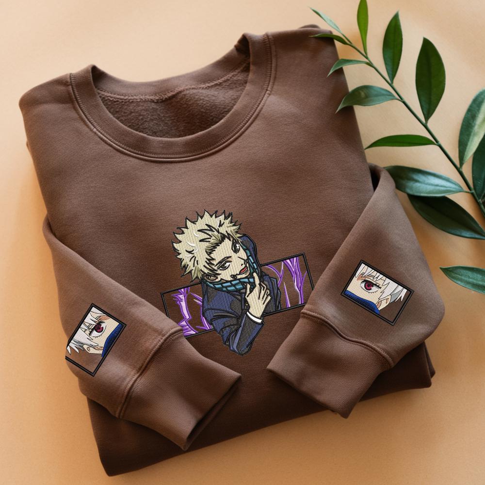 Embroidered Anime Sweatshirt: Cursed Speech Technique Design Gifts For JJK Lovers Embroidered Anime Sweatshirt: Cursed Speech Technique Design Gifts For JJK Lovers