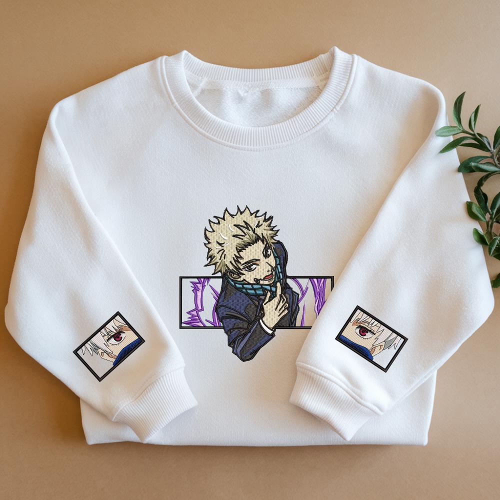Embroidered Anime Sweatshirt: Cursed Speech Technique Design Gifts For JJK Lovers Embroidered Anime Sweatshirt: Cursed Speech Technique Design Gifts For JJK Lovers