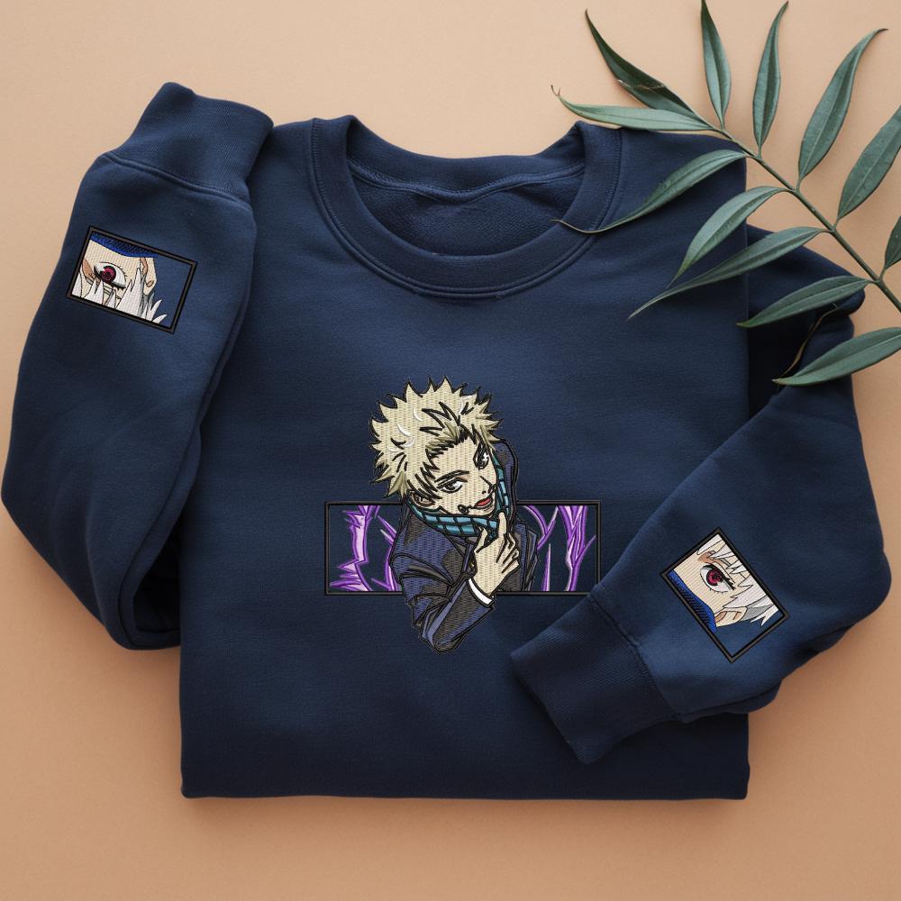Embroidered Anime Sweatshirt: Cursed Speech Technique Design Gifts For JJK Lovers Embroidered Anime Sweatshirt: Cursed Speech Technique Design Gifts For JJK Lovers