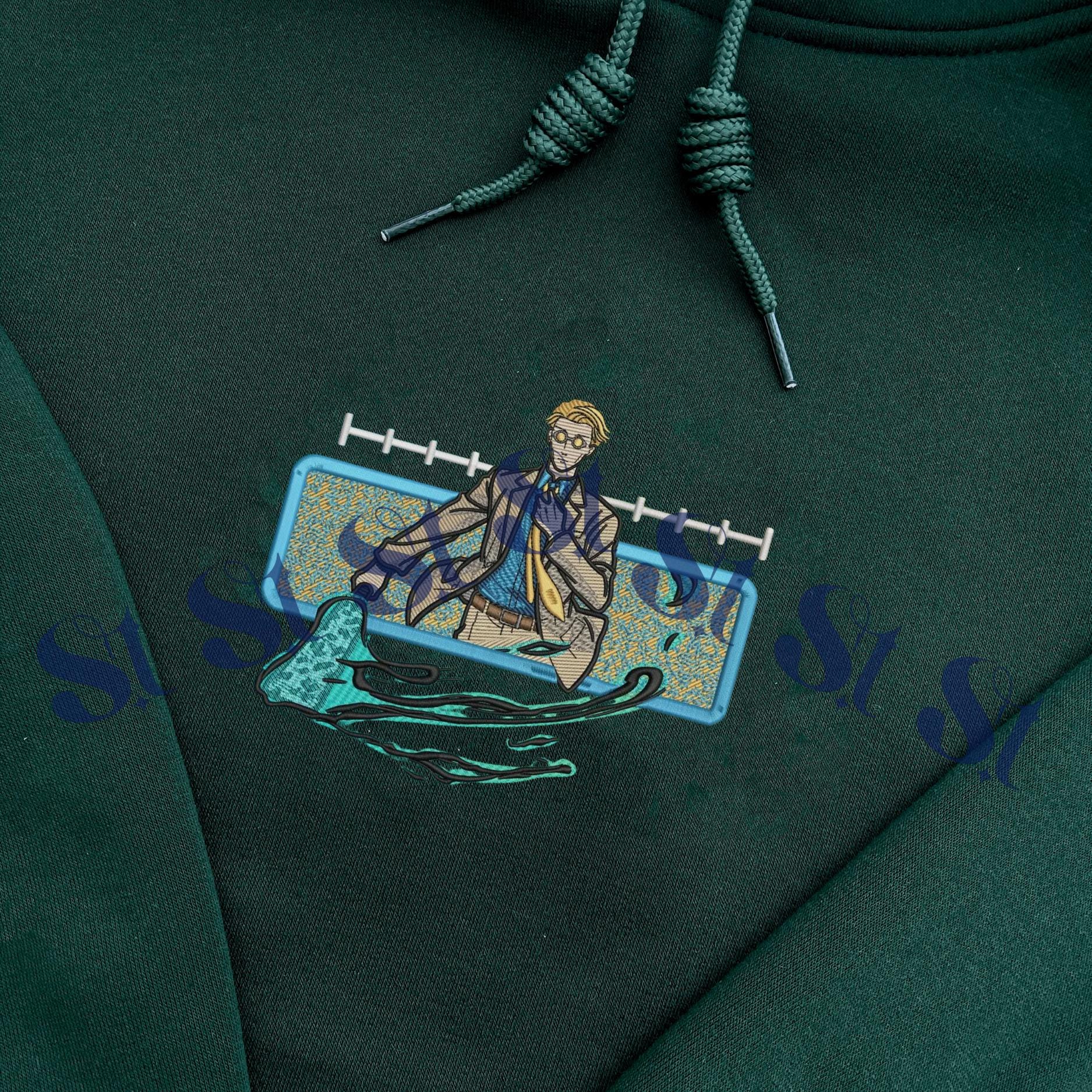 Embroidered Anime Sweatshirt: Sorcery Battle – The Ten Lines Mantra Design