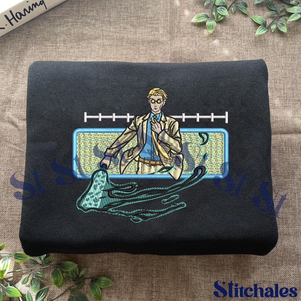 Embroidered Anime Sweatshirt: Sorcery Battle – The Ten Lines Mantra Design Embroidered Anime Sweatshirt: Sorcery Battle – The Ten Lines Mantra Design