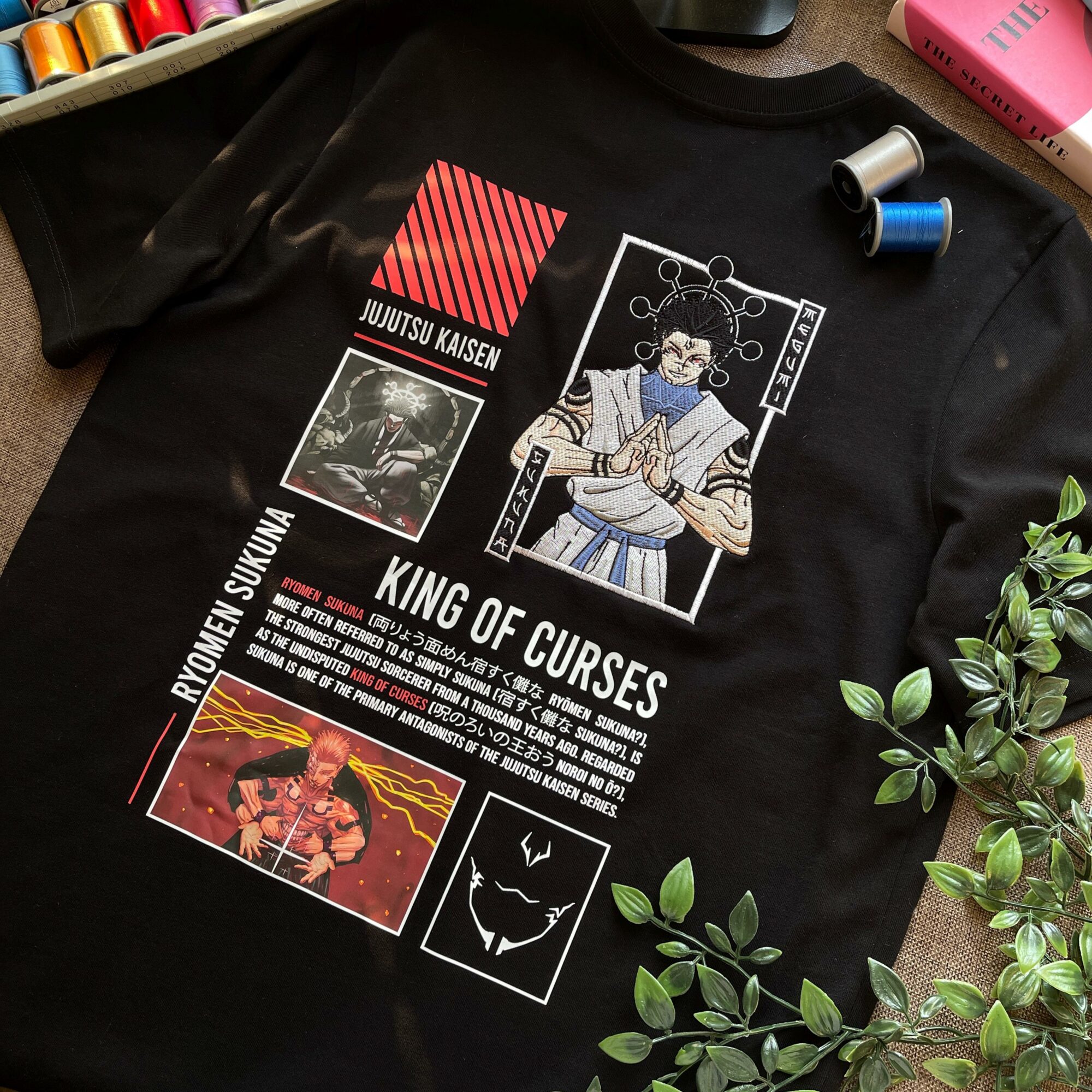 Anime Hybrid Artistry Print and Embroidery Sweatshirt: King of Curses - Malevolent Shrine Design, Gifts for JJK Lovers