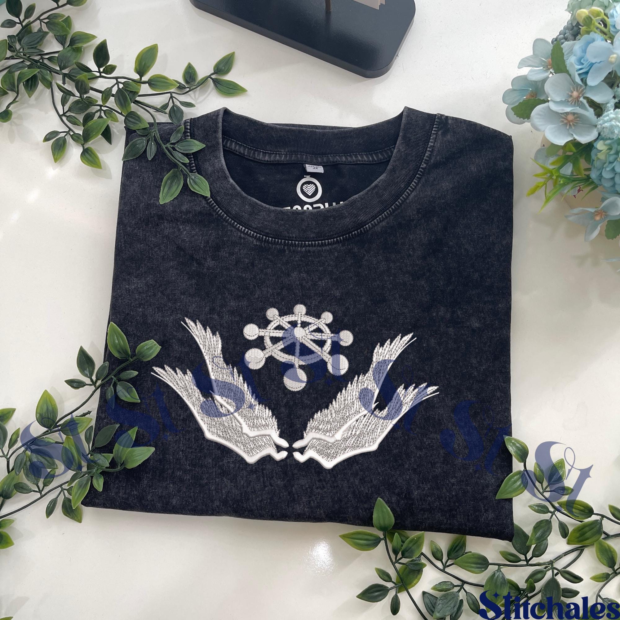 Sword Of Exorcism Print And Embroidered Anime Washed Shirt Ten Shadows Design Gifts For JJK Lovers