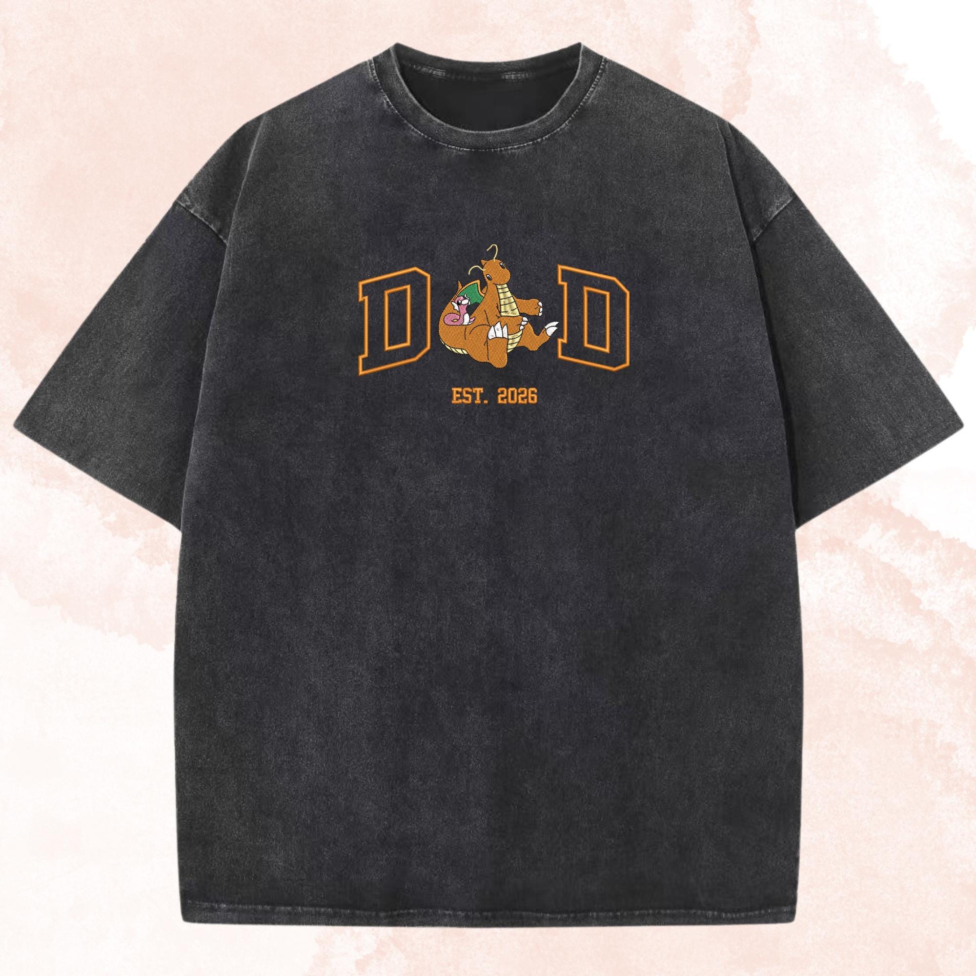 PokaDad Embroidered Washed Shirt Personalized Anime Characters Sweatshirt Custom Father’s Day Gift Birthday For Papa Pocket Beast