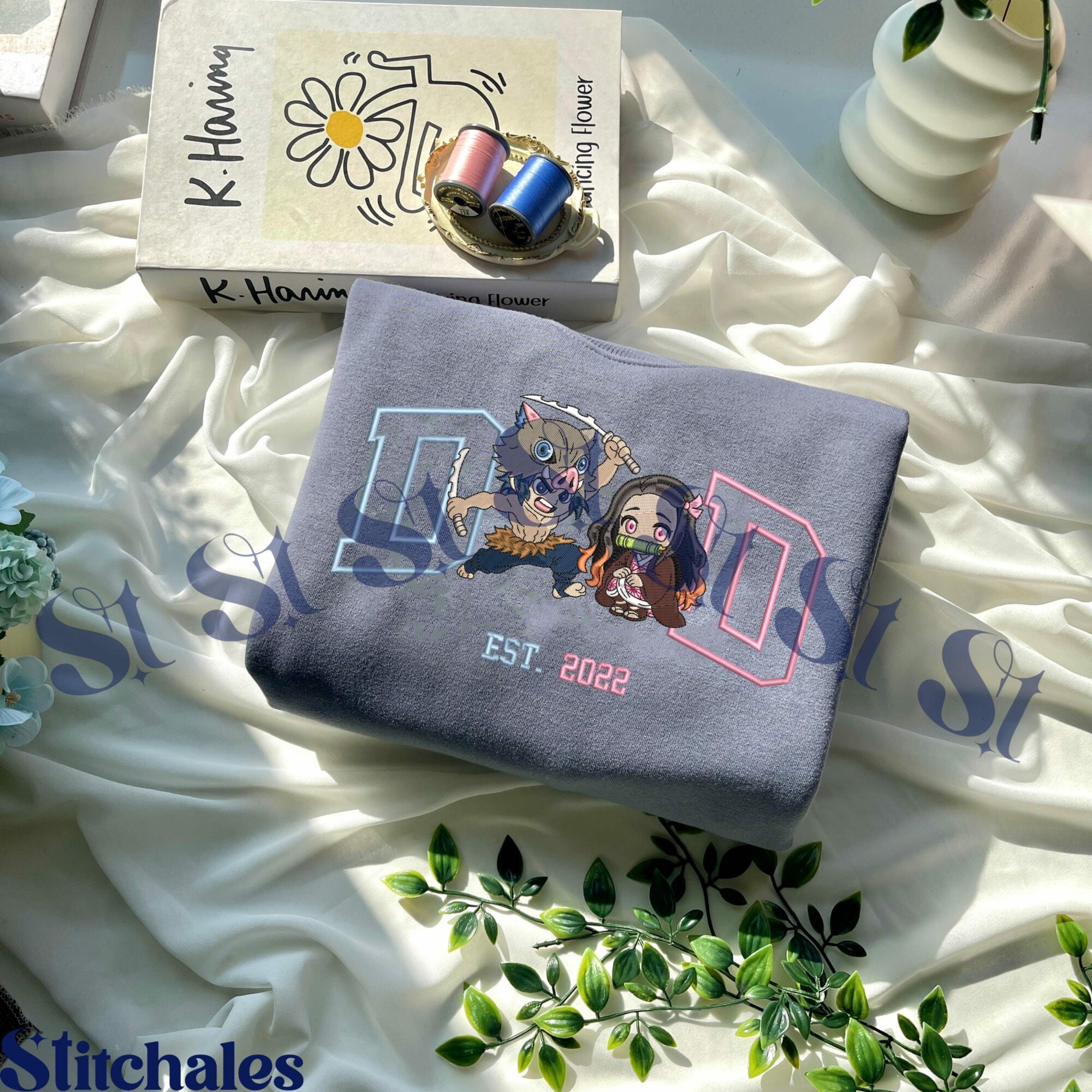 Custom Embroidered Anime Sweatshirt Personalized Demon Killer Hoodie Dad Name & Year Shirt Fathers Day Gifts For KnY Lovers 2 Custom Embroidered Anime Sweatshirt, Personalized Demon Killer Hoodie, Custom Dad Name & Year Shirt, Fathers Day Gifts for KnY Lovers