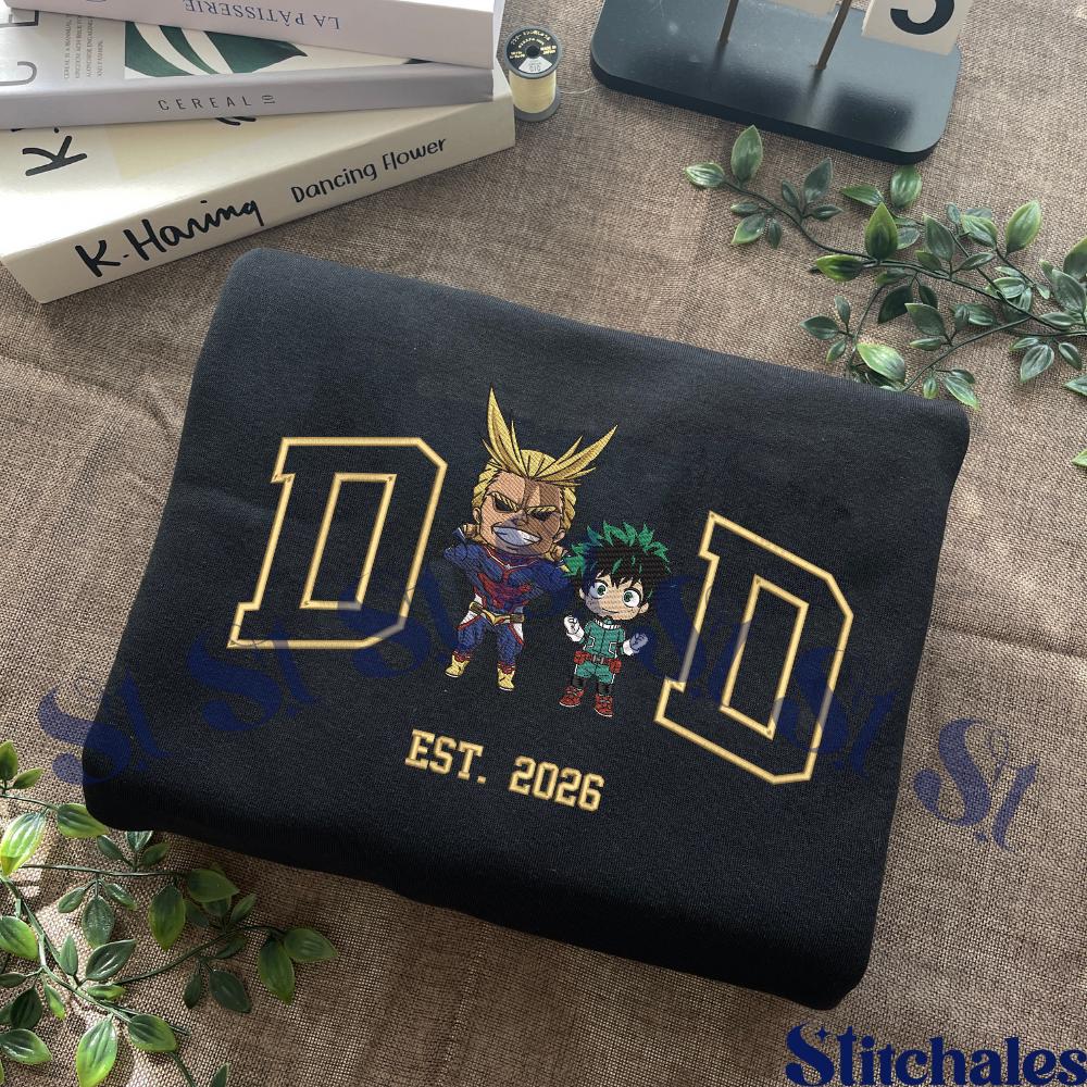 Personalized Dad Anime Embroidered Sweatshirt Custom Characters Embroidery AnimeDad TShirt Fathers Day Gifts For Lovers Personalized Dad Anime Embroidered Sweatshirt Custom Characters Embroidery AnimeDad TShirt Fathers Day Gifts For Lovers