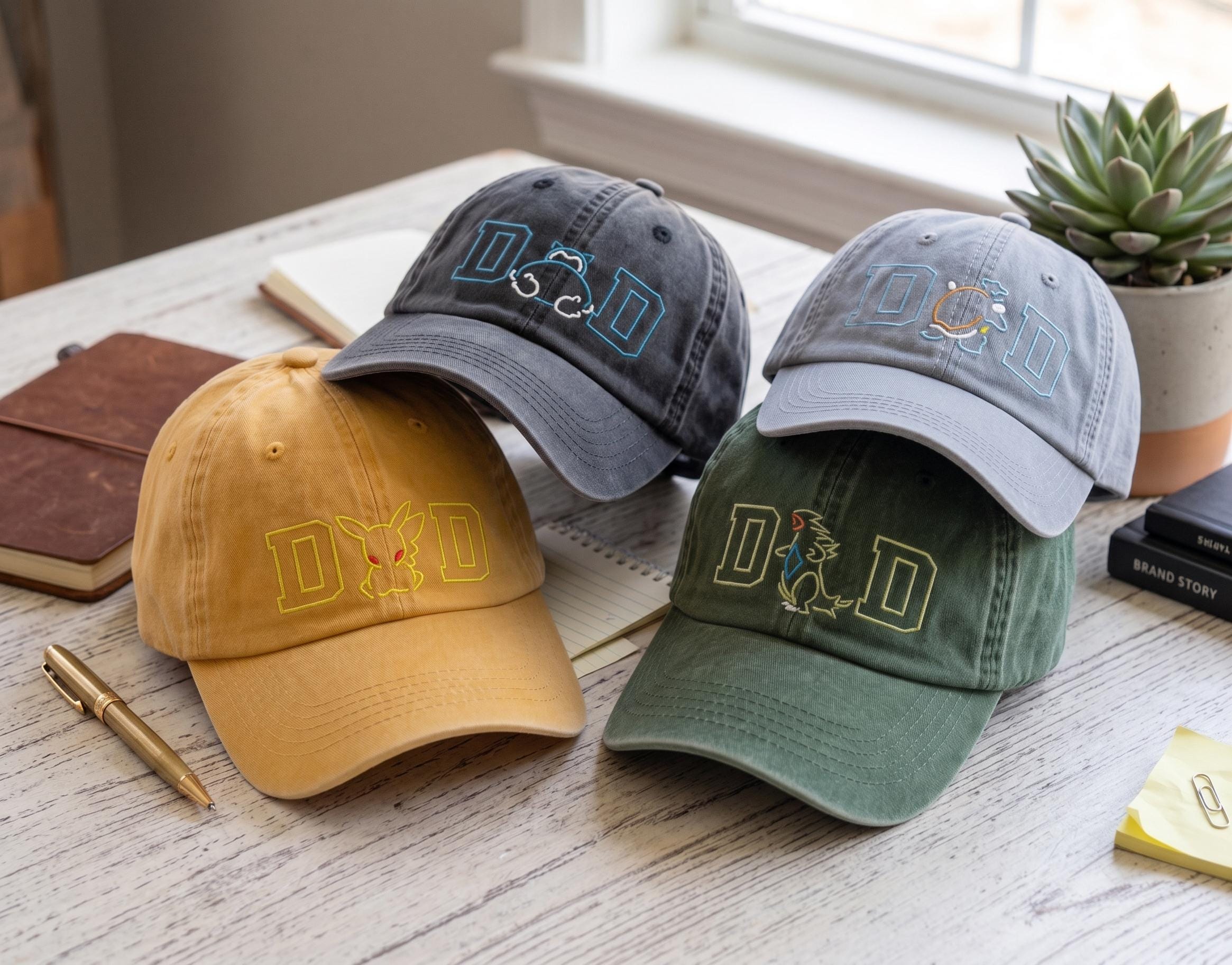 Custom PokaDad Line Art Embroidered Washed Hat Minimalism Dad Gift Baseball For Father’s Day PokePapa Cap Custom PokaDad Line Art Embroidered Washed Hat Minimalism Dad Gift Baseball For Father’s Day PokePapa Cap