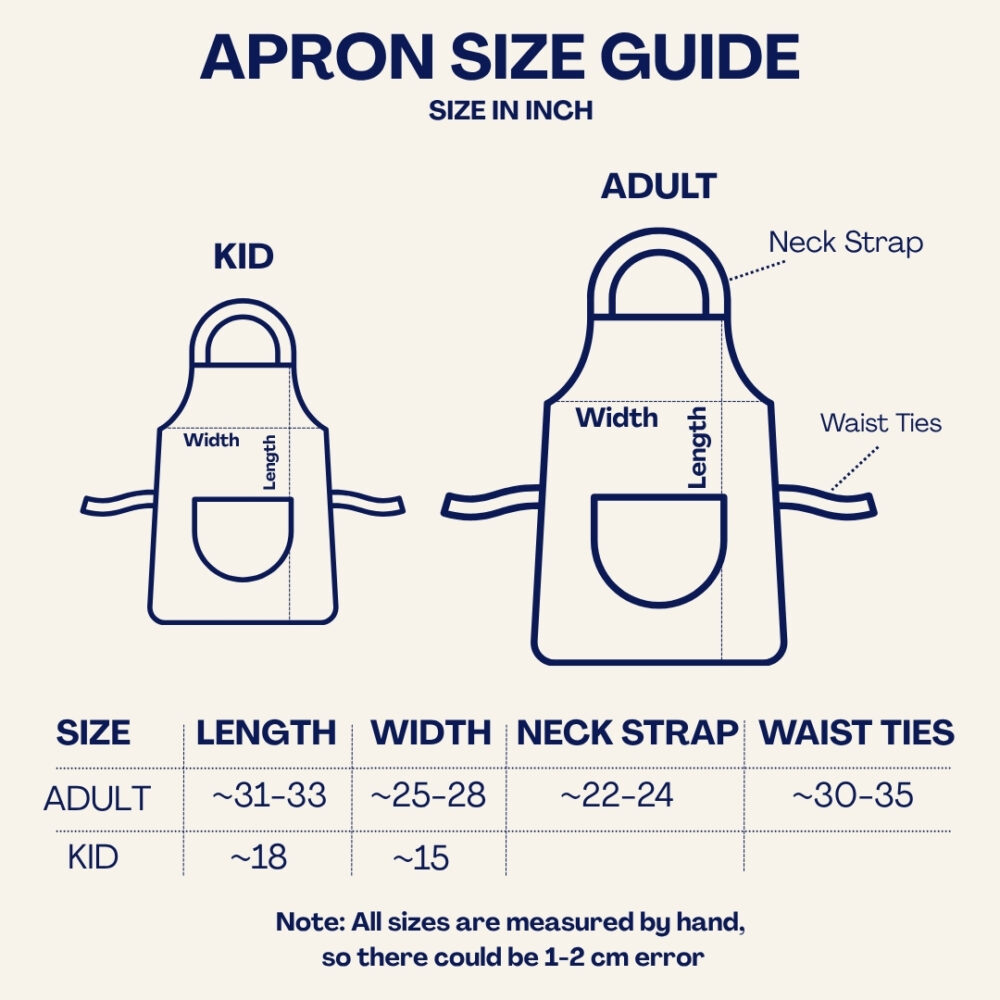 Custom Pokedad Embroidered Apron Father's Day PKM Lover Art Gift Cooking Gardening Dad And Kid BBQ Pokadad Adjustable Strap Linen Apron Size Chart