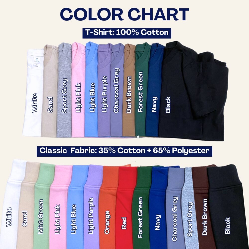 Size Chart 3 Size Chart Unisex Shirt color chart