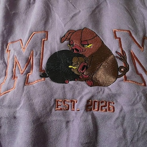 Personalized Mom PKM Embroidered Sweatshirt Custom Anime Characters Embroidery Pokemom Unisex Cotton Shirt photo review