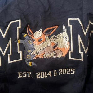 Personalized Mom PKM Embroidered Sweatshirt Custom Anime Characters Embroidery Pokemom Unisex Cotton Shirt photo review