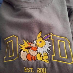 Custom PokaDad Embroidered Shirt Persionalized Anime Characters Sweatshirt Father's Day Gift Birthday For Dad Pocket Beast photo review