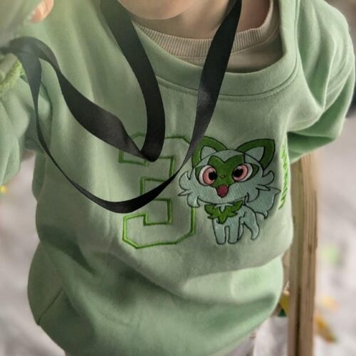 Personalized Poke Birthday Embroidered Sweatshirt Family Matching Shirt Custom Name And Age Pkm Gift For PKM Fan photo review