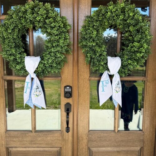 Personalized Embroidered Easter Wreath Sash – He Is Risen Cross & Floral Monogram photo review