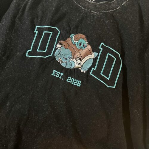 PokaDad Embroidered Washed Shirt Personalized Anime Characters Sweatshirt Custom Father's Day Gift Birthday For Papa Pocket Beast photo review
