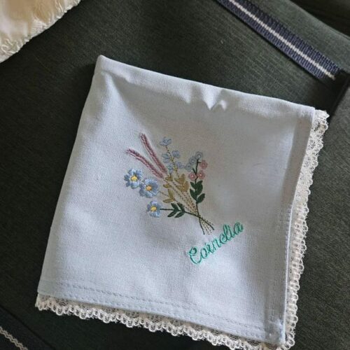 Reviews 89 Custom Mother of the Bride Handkerchief Personalized Floral Embroidered Wedding Keepsake photo review