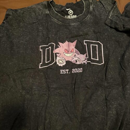 PokaDad Embroidered Washed Shirt Personalized Anime Characters Sweatshirt Custom Father's Day Gift Birthday For Papa Pocket Beast photo review