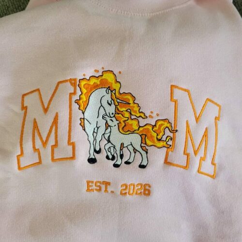 Personalized Mom PKM Embroidered Sweatshirt Custom Anime Characters Embroidery Pokemom Unisex Cotton Shirt photo review