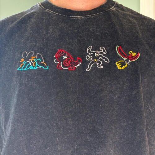 PKM Outline Custom Embroidered Washed Shirt Persionalize Anime Tee Fan Gift photo review