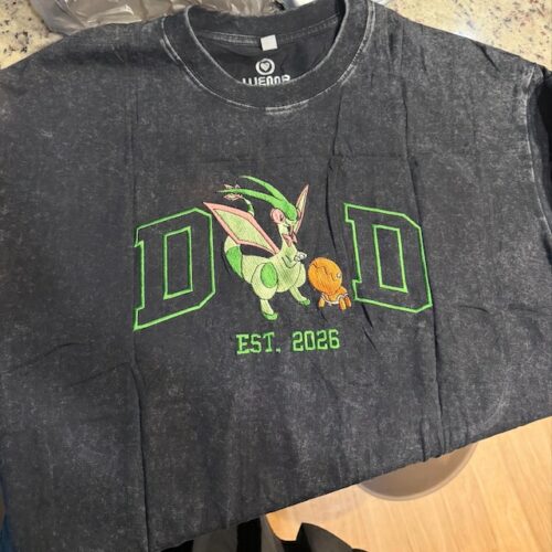 PokaDad Embroidered Washed Shirt Personalized Anime Characters Sweatshirt Custom Father's Day Gift Birthday For Papa Pocket Beast photo review