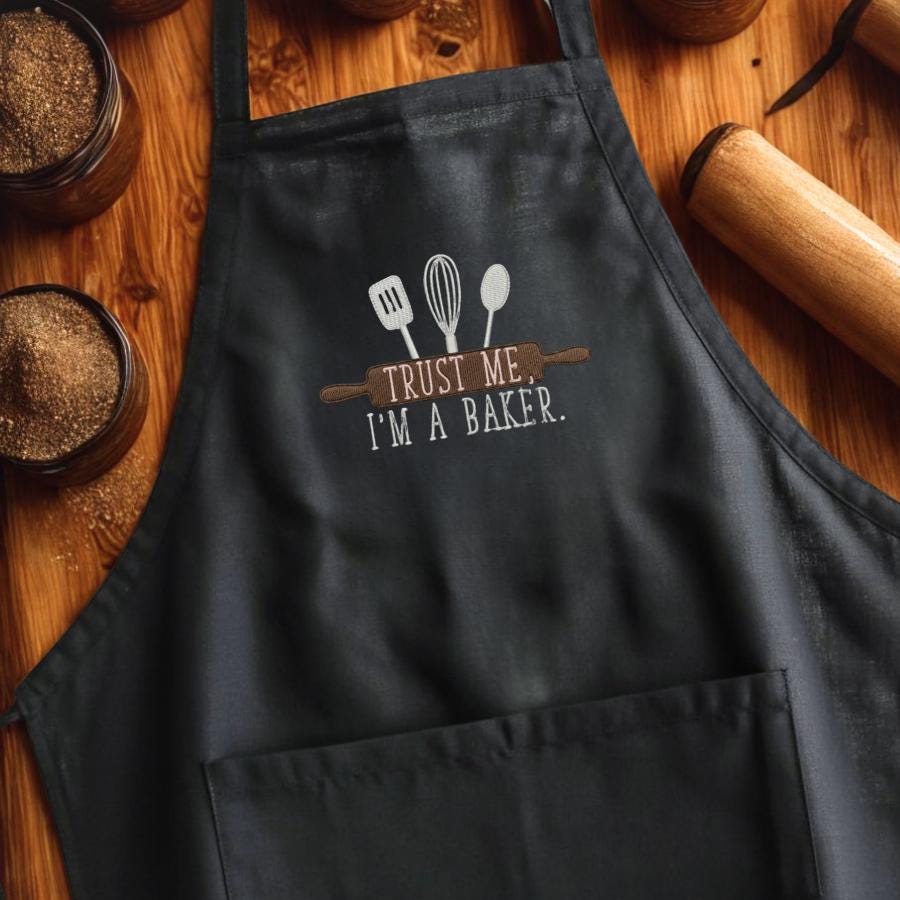 Trust Me I’m A Baker Embroidered Apron Cute For Women Men Cookie Gift