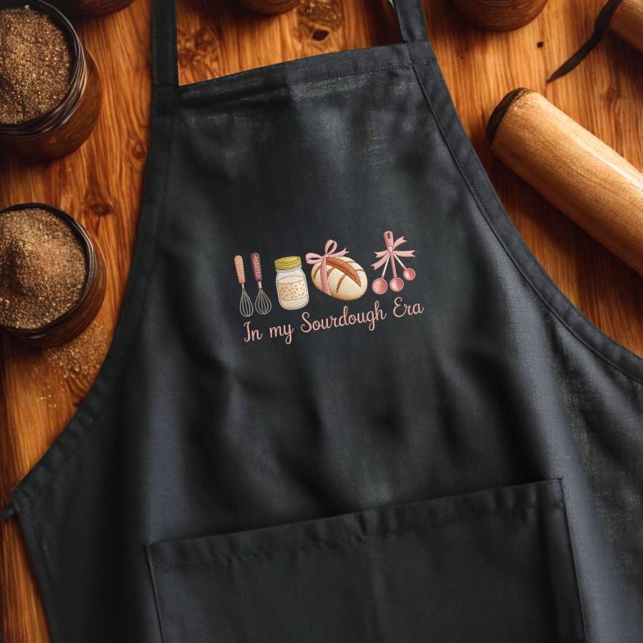 Sourdough Bread Embroidered Linen Apron – Baking Lover Mom Gift