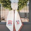 Personalized Embroidered Easter Wreath Sash – He Is Risen Cross & Floral Monogram